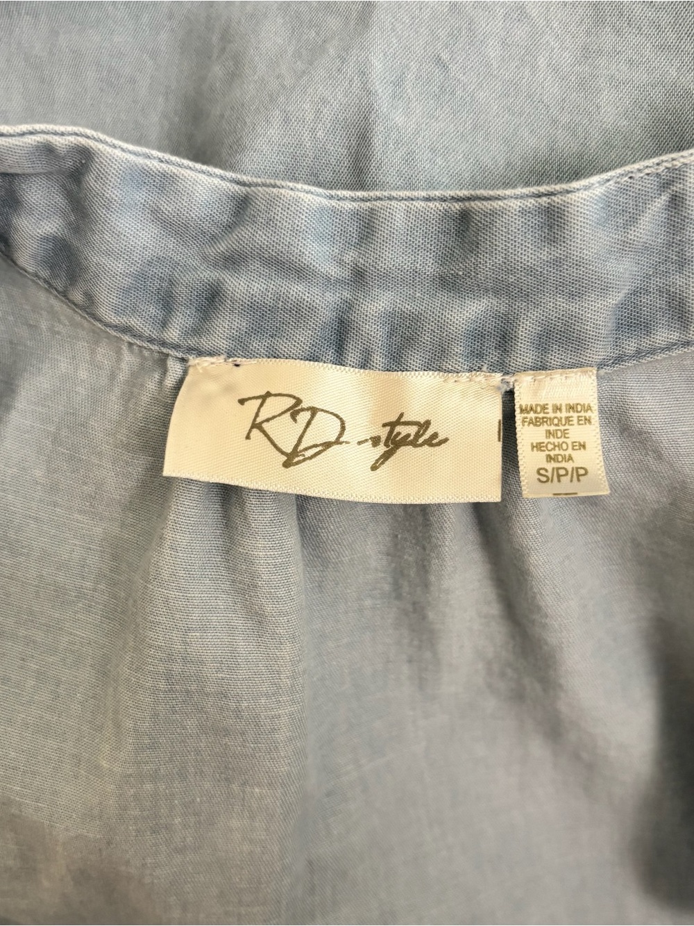 RD Style Light Blue Sleeveless Chambray Dress - Picture 3 of 3
